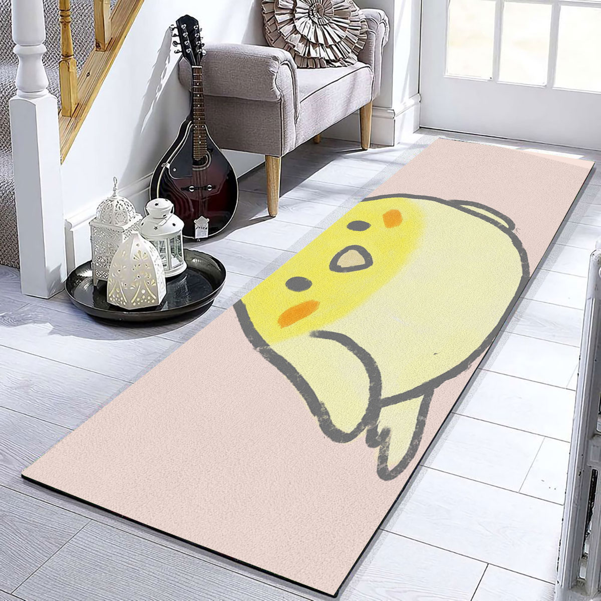 Cartoon Yellow Cockatiel Runner Carpet