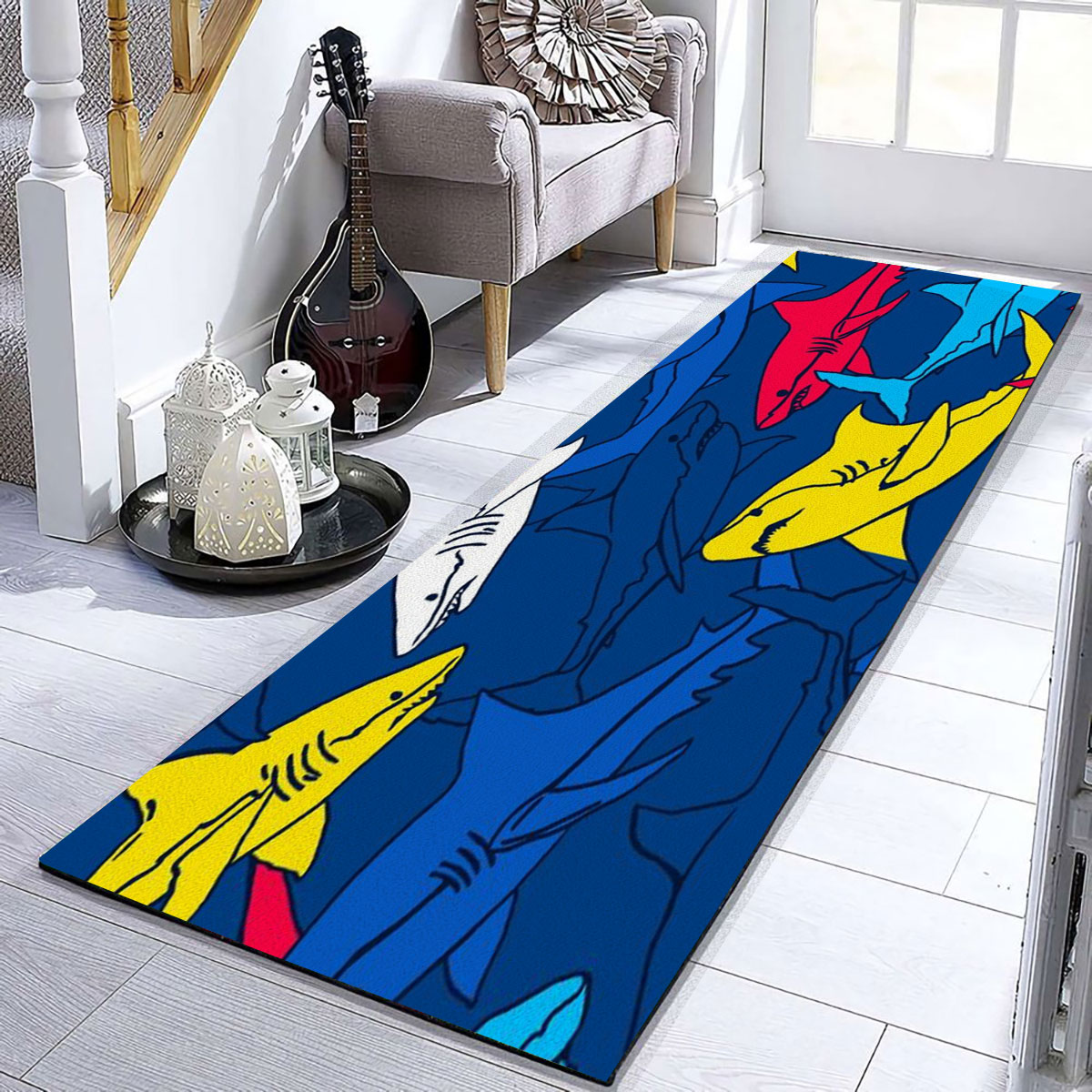 Colorful Great White Shark Runner Carpet