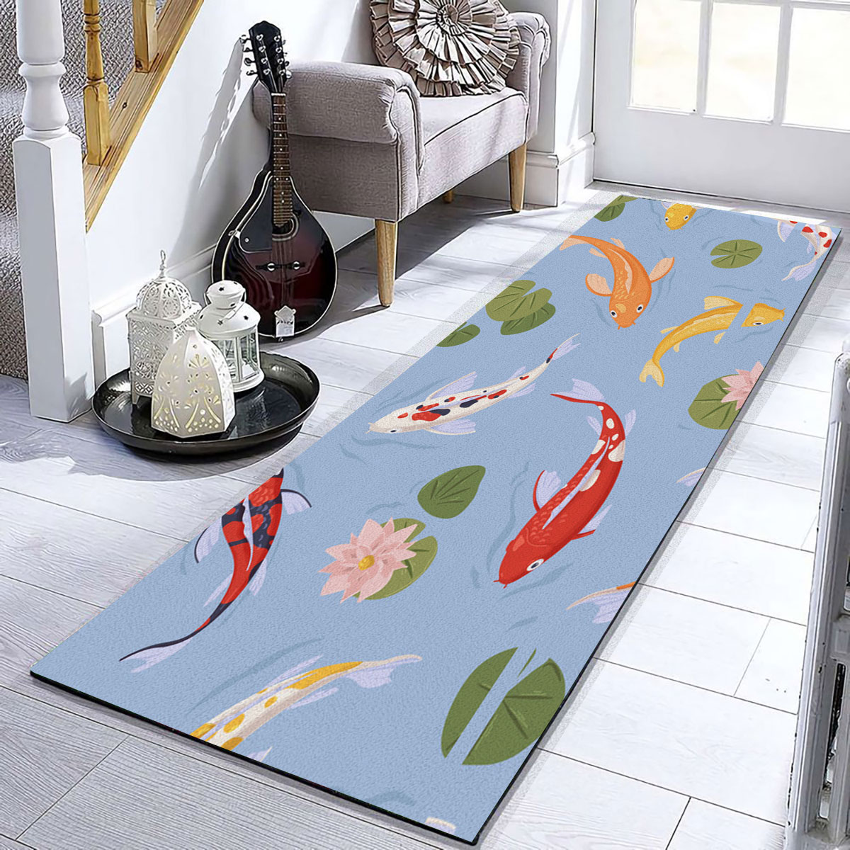 Colorful Koi Fish Runner Carpet