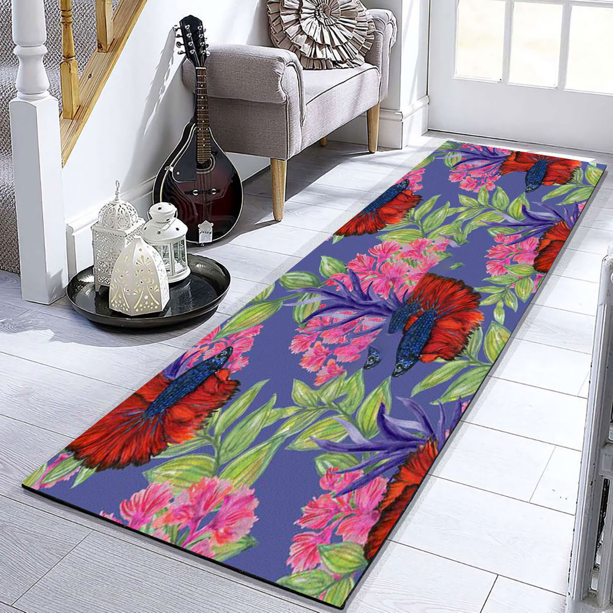 Floral Betta Fish Runner Carpet