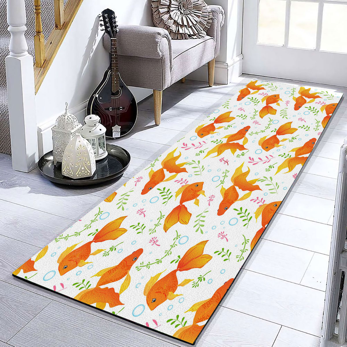 Floral Goldfish Runner Carpet