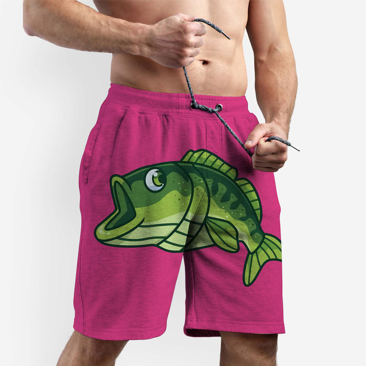 Cartoon Bass Fish Shorts