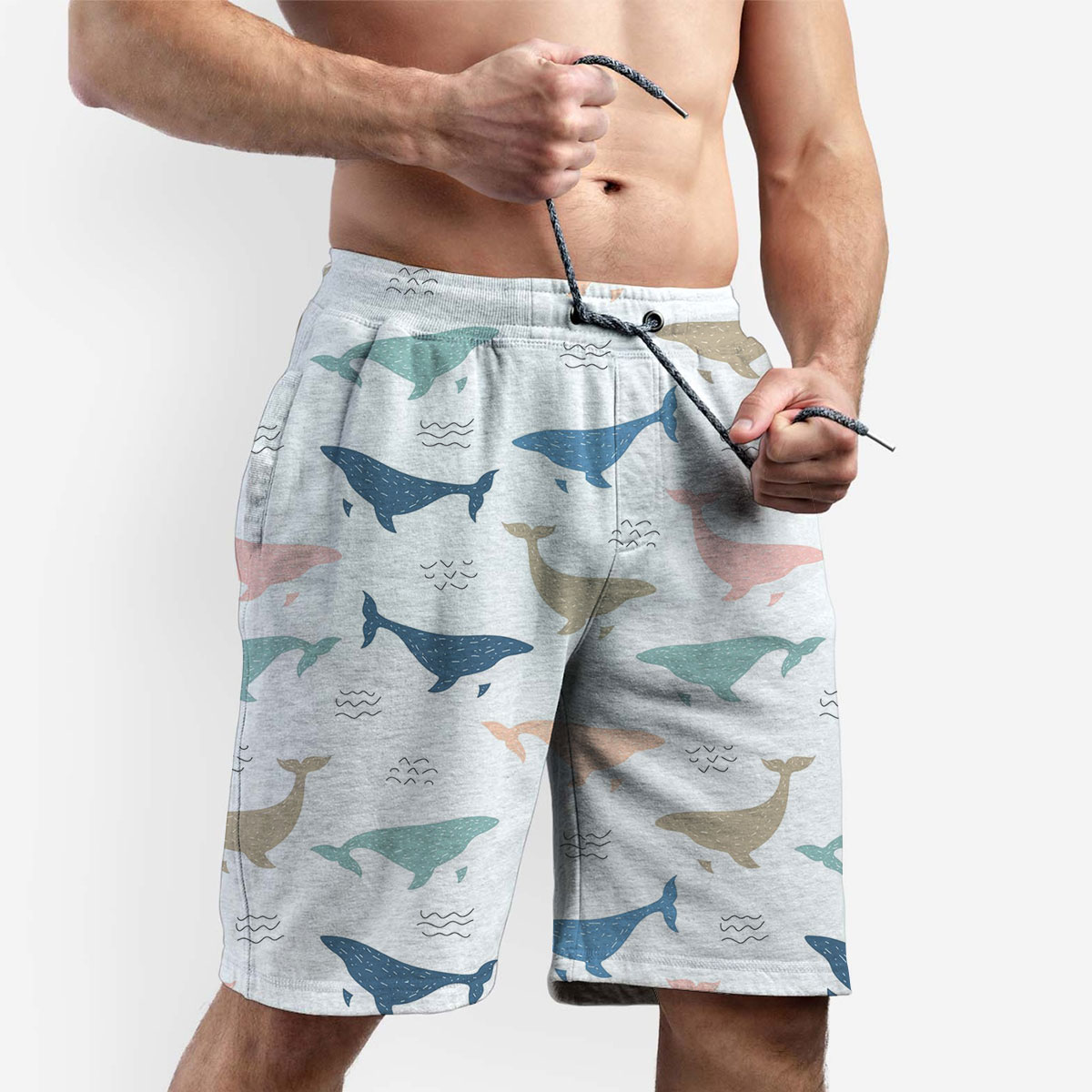 Colorful Blue Whale Shorts