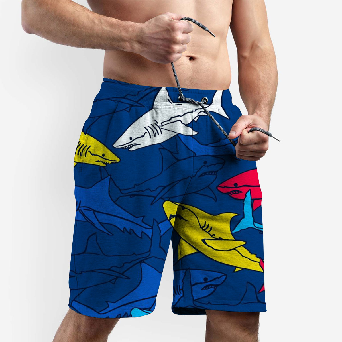 Colorful Great White Shark Shorts