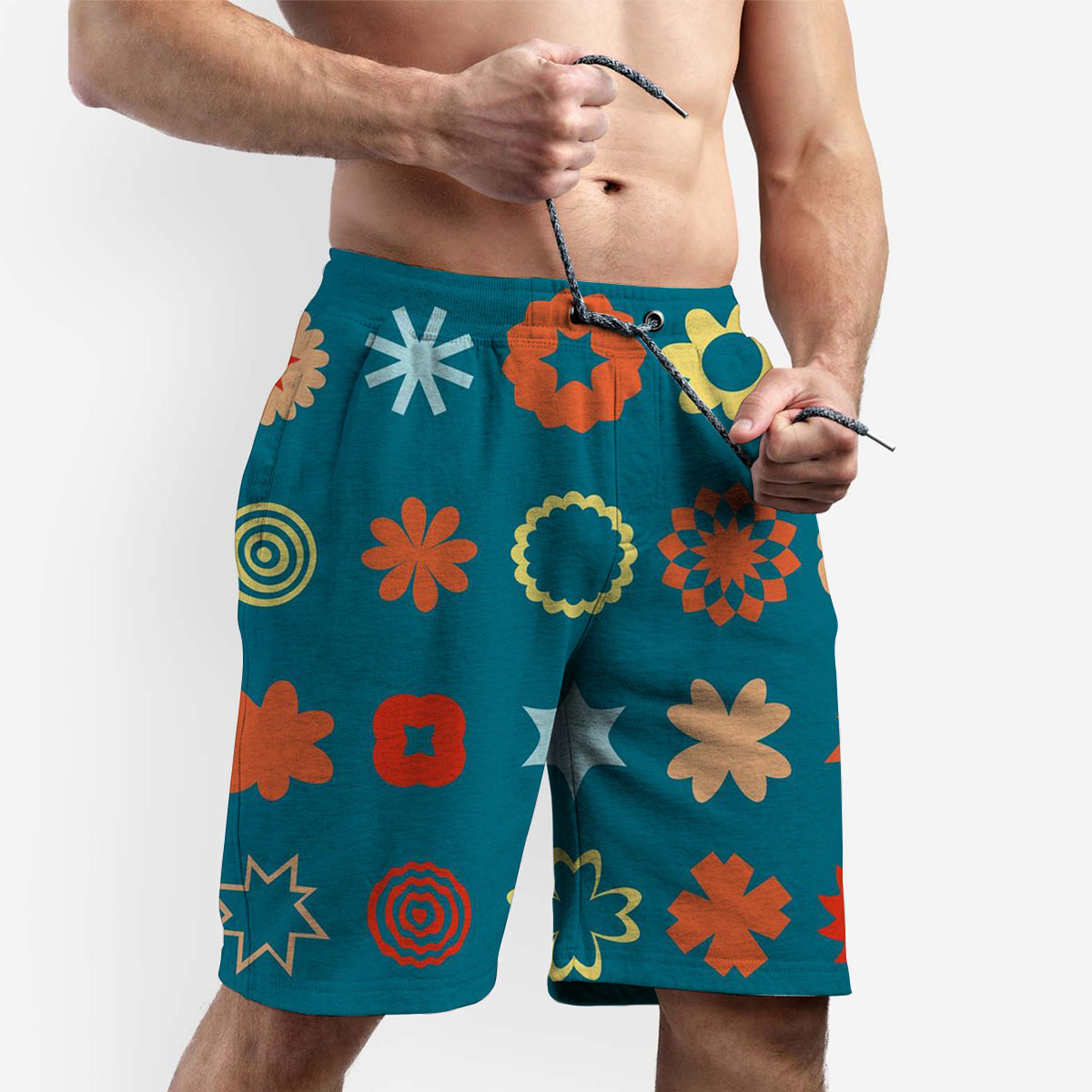 Floral Abstract Mid Century Modern Shorts