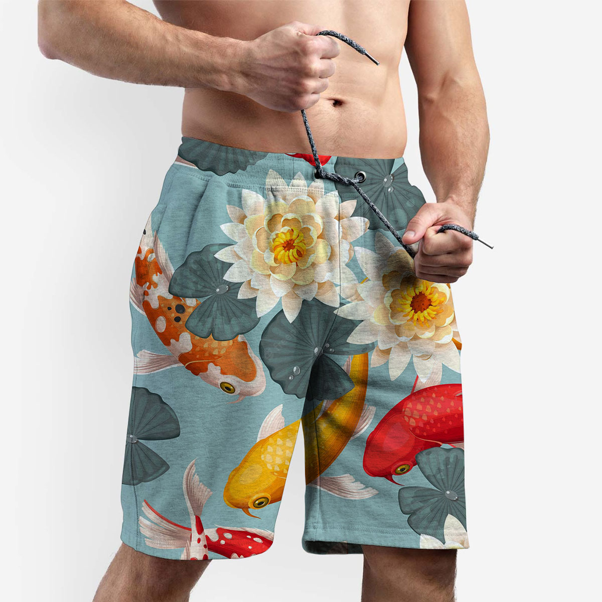 Flower Koi Fish Shorts