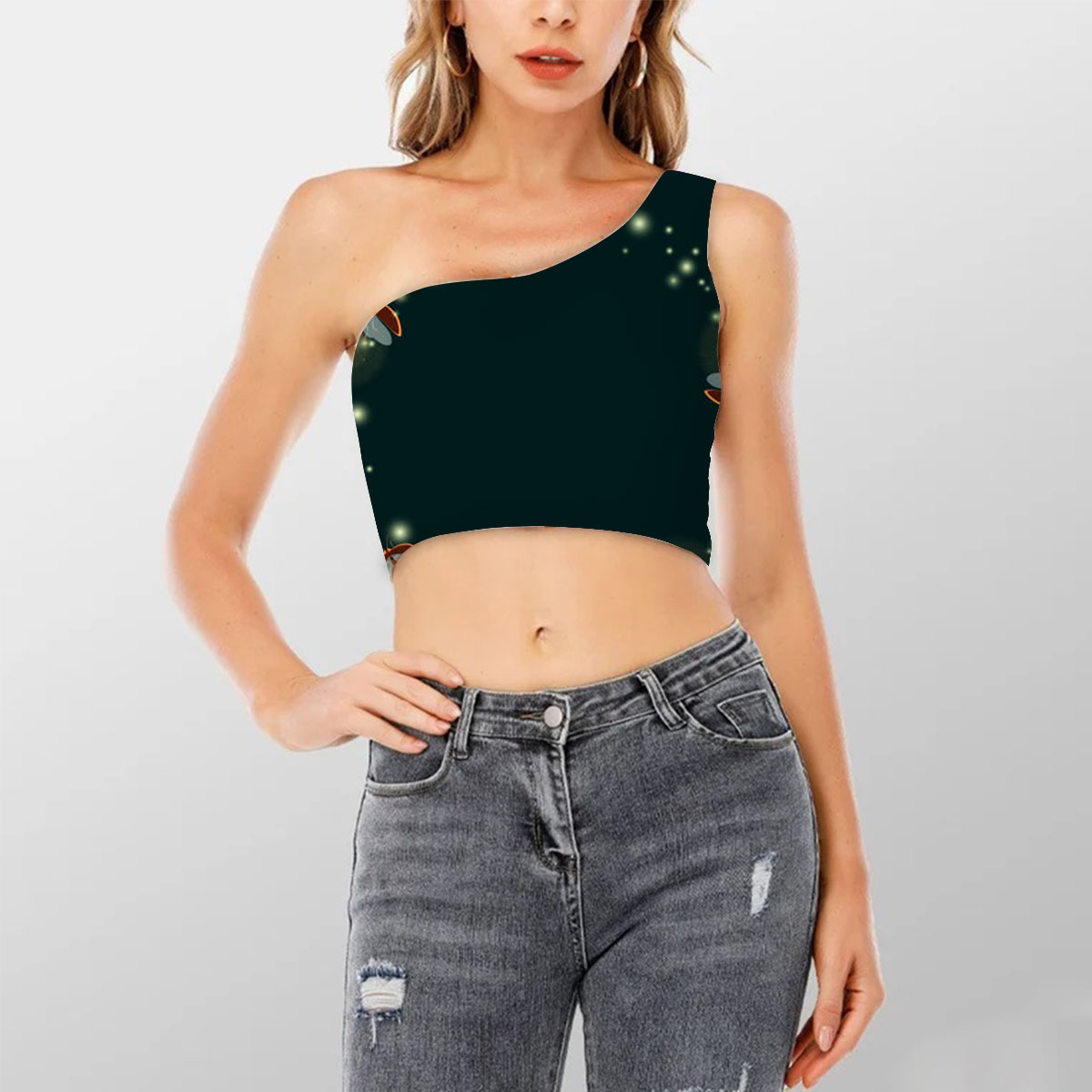 Circle Fireflies Shoulder Cropped Top