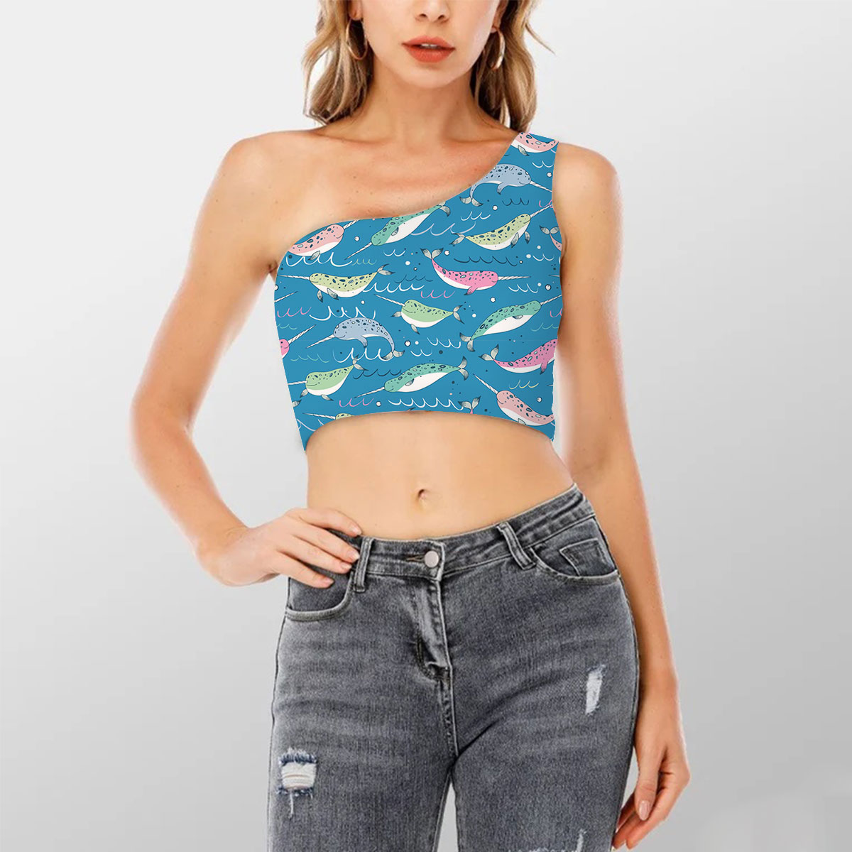 Colors Narwhal Shoulder Cropped Top