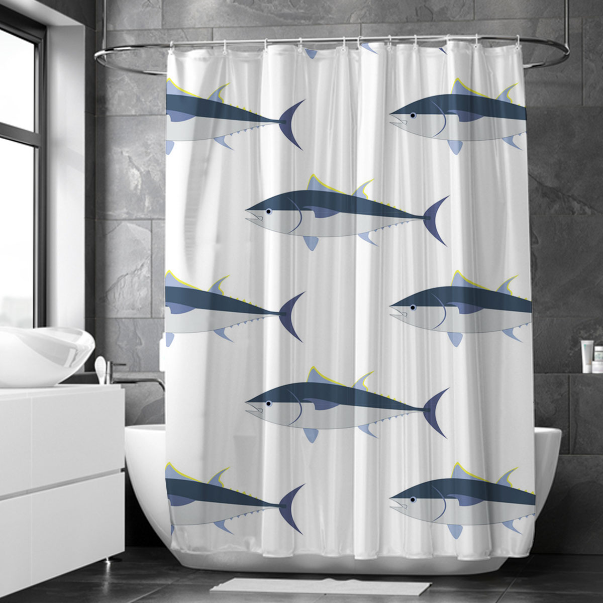 Cartoon Tuna Shower Curtain