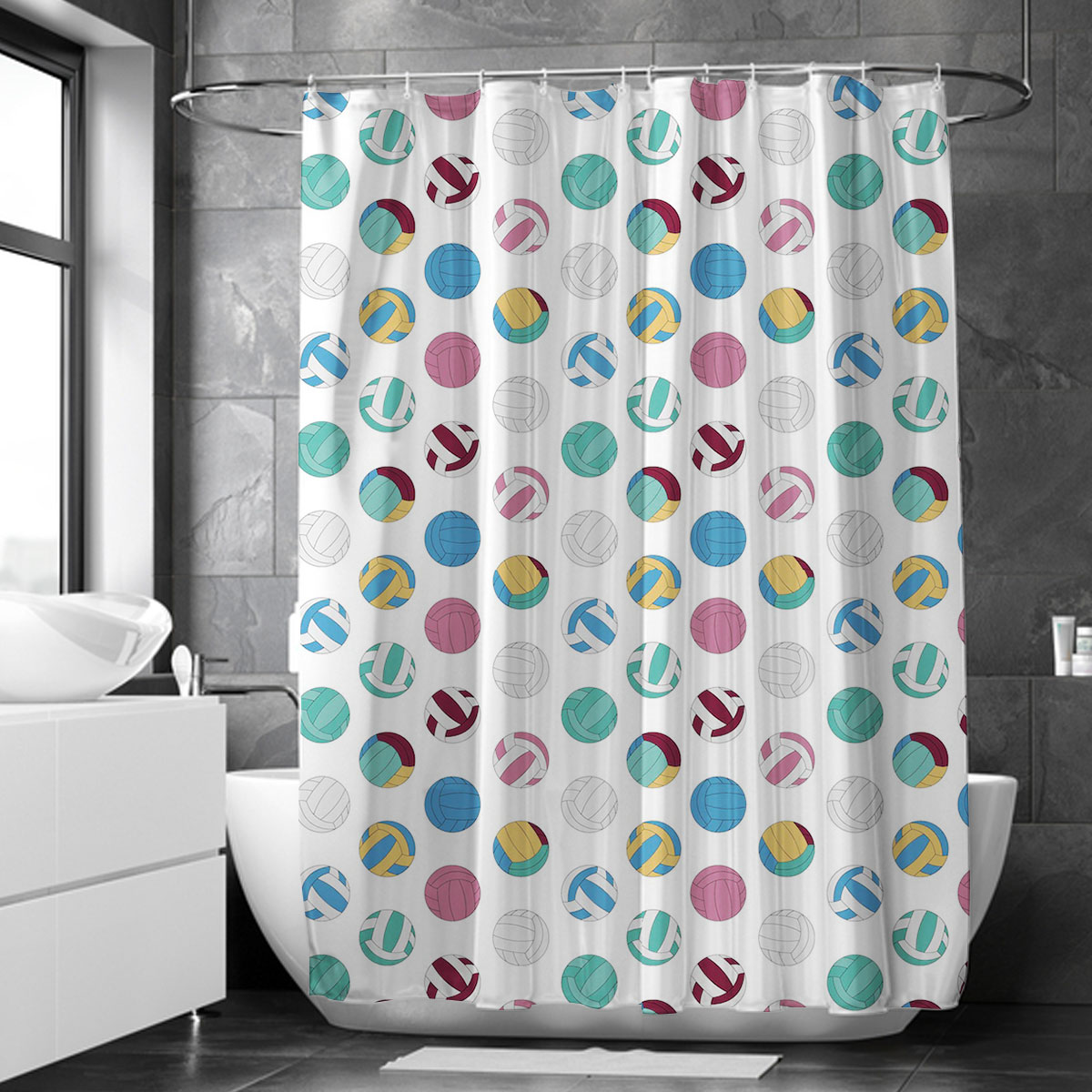 Colorful Volleyball Shower Curtain