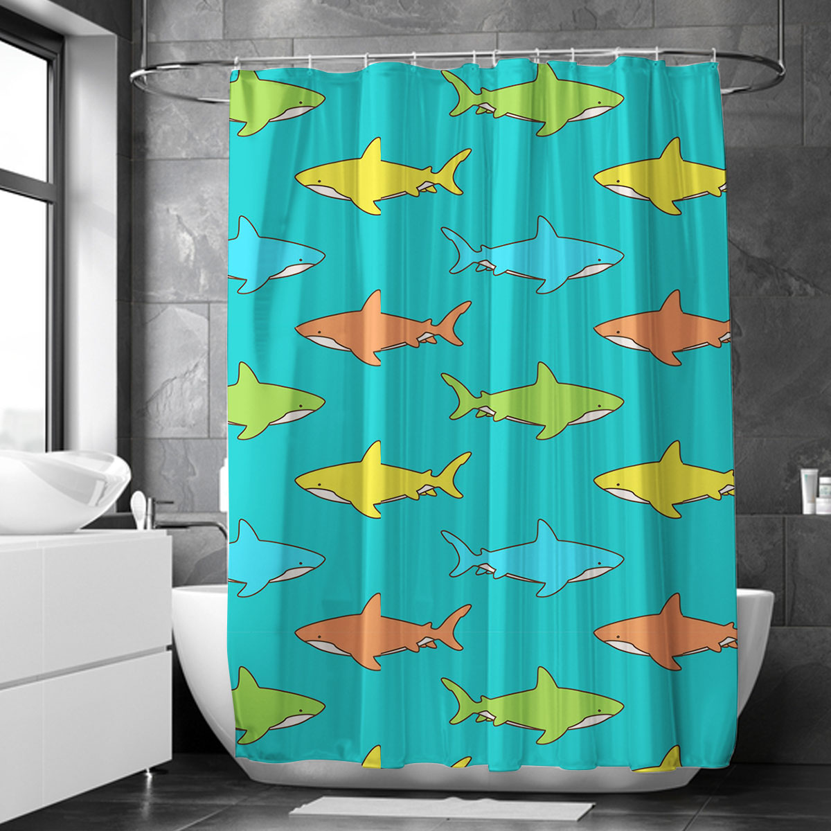 Colors Great White Shark Shower Curtain