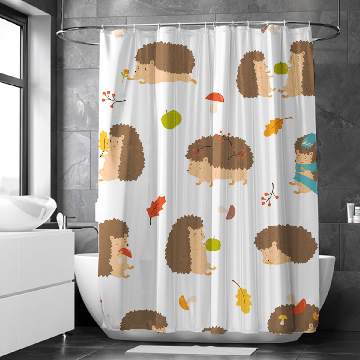 Cute Hedgehog Shower Curtain