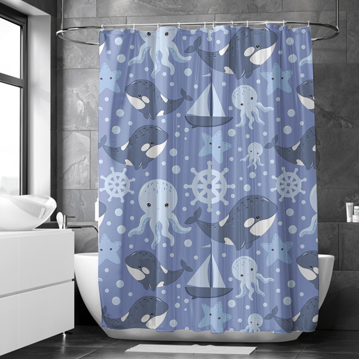 Cute Little Orca Shower Curtain