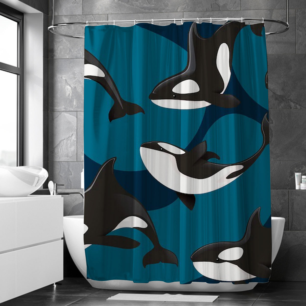 Deap Ocean Orca Shower Curtain