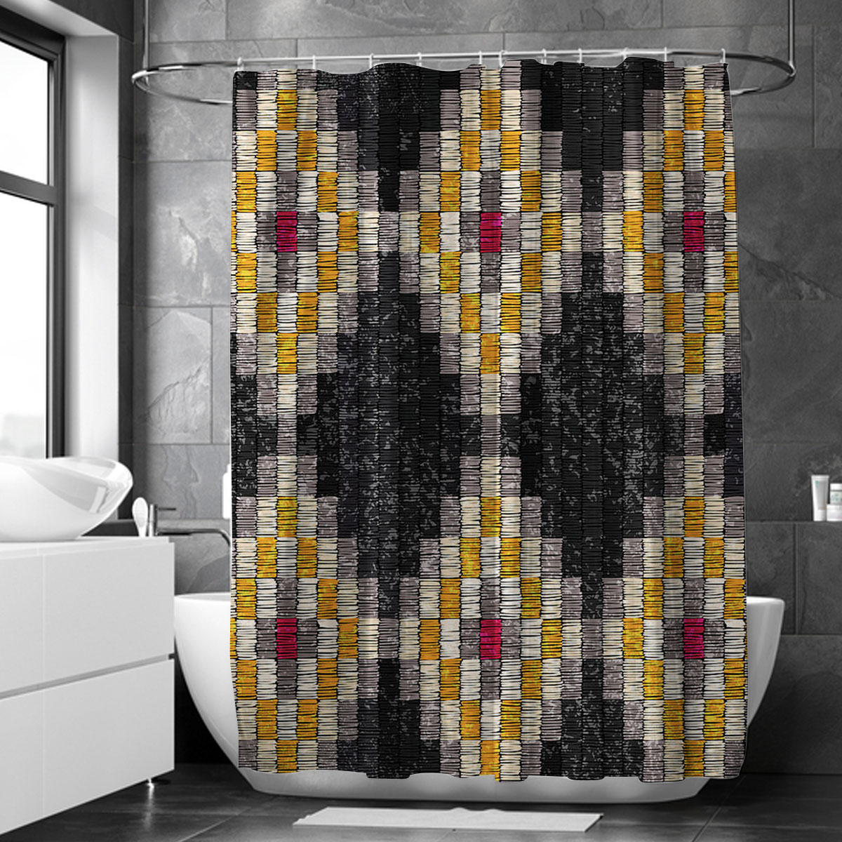 Embroidered Bohemian Style Shower Curtain