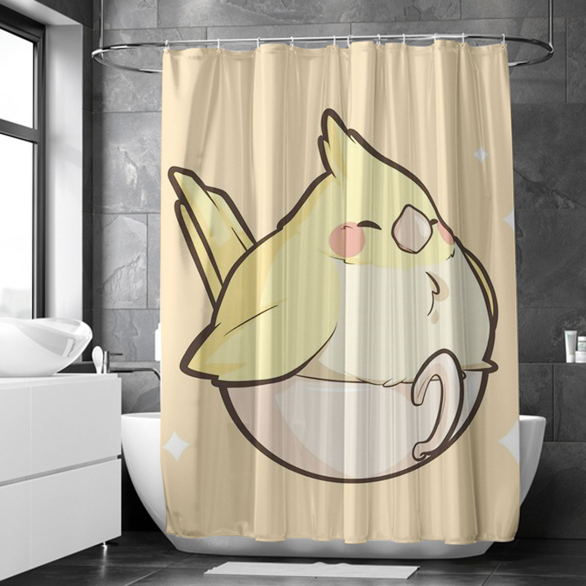 Fat Cockatiel Shower Curtain