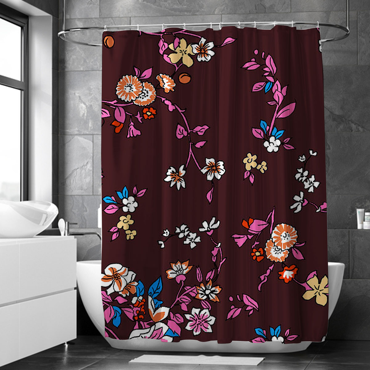 Floral Bohemian Shower Curtain