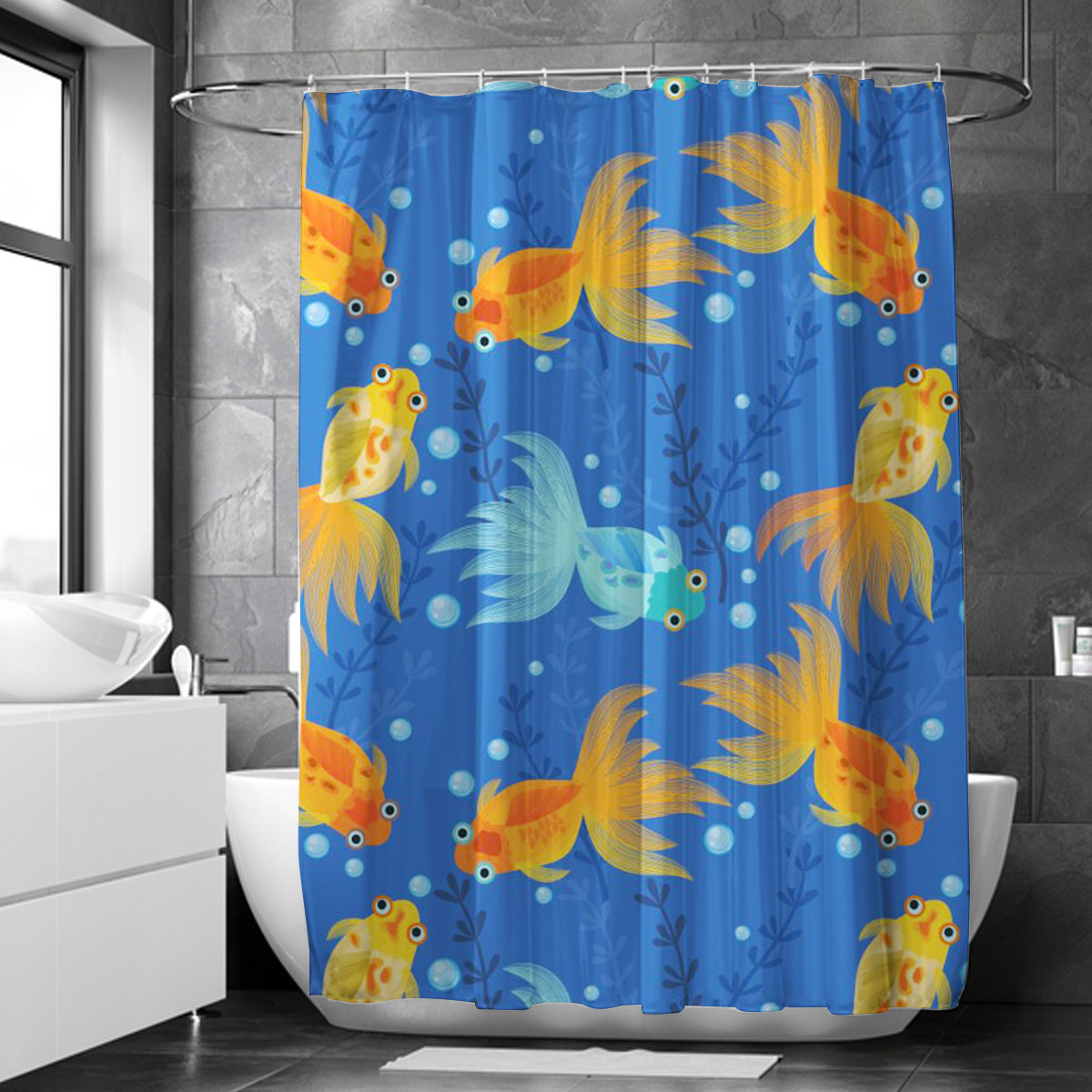 Goldfish Swimming Shower Curtain