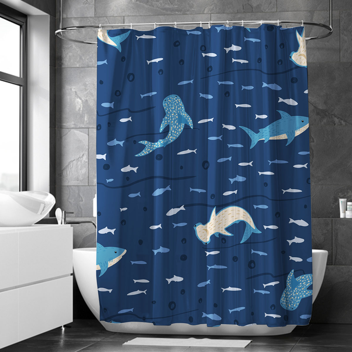 Hammerhead And Great White Shower Curtain