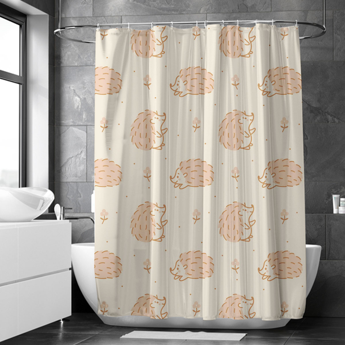 Happy Hedgehog Shower Curtain