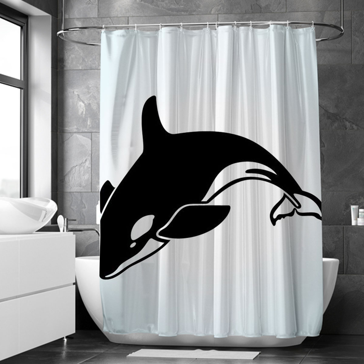 Jumping Orca Shower Curtain