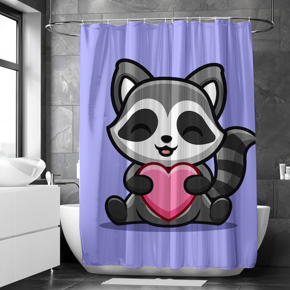 Lovely Raccoon Shower Curtain