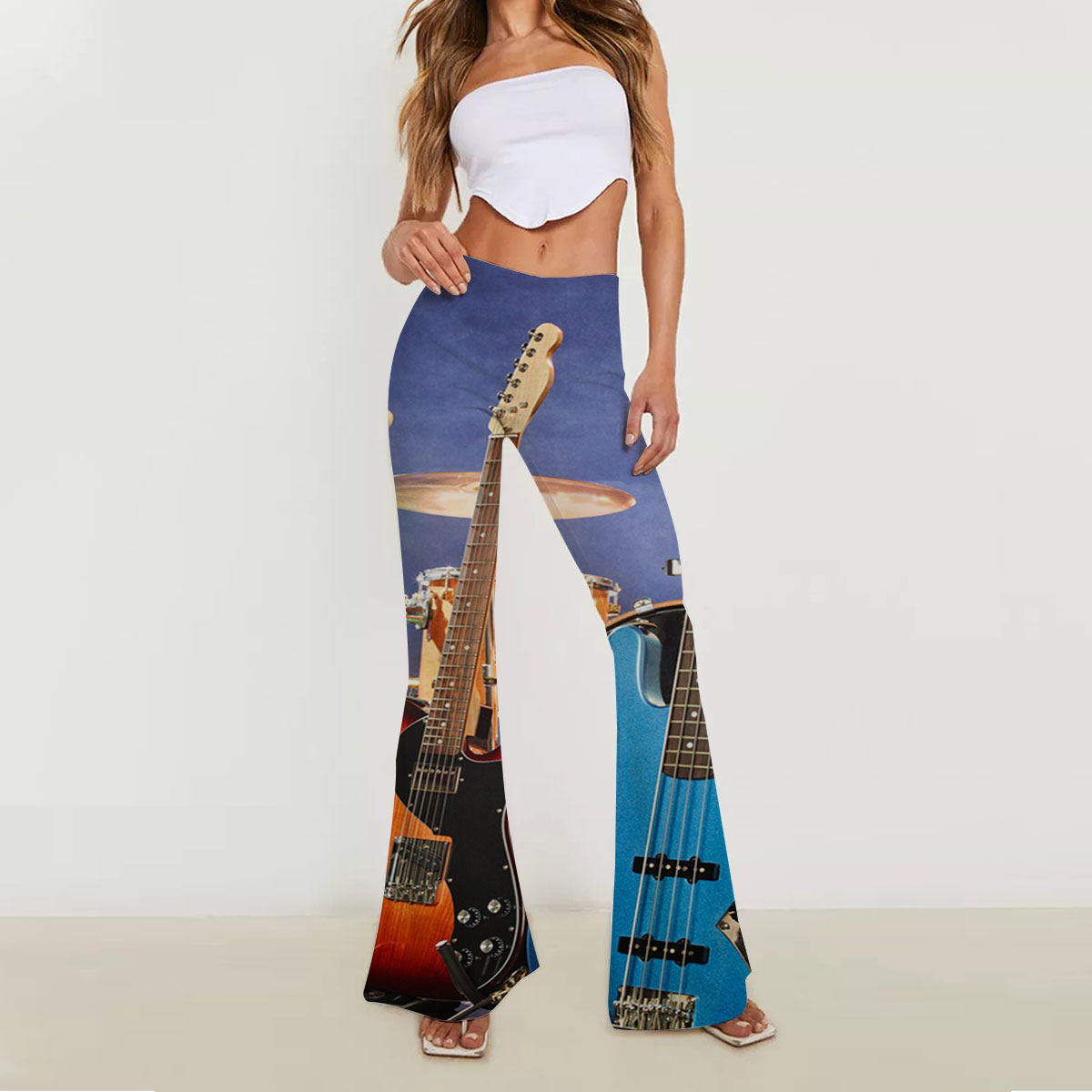 Hippie Electric Guitar Skinny Flare Pants