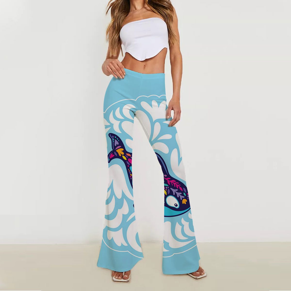 Magnificent Floral Orca Skinny Flare Pants