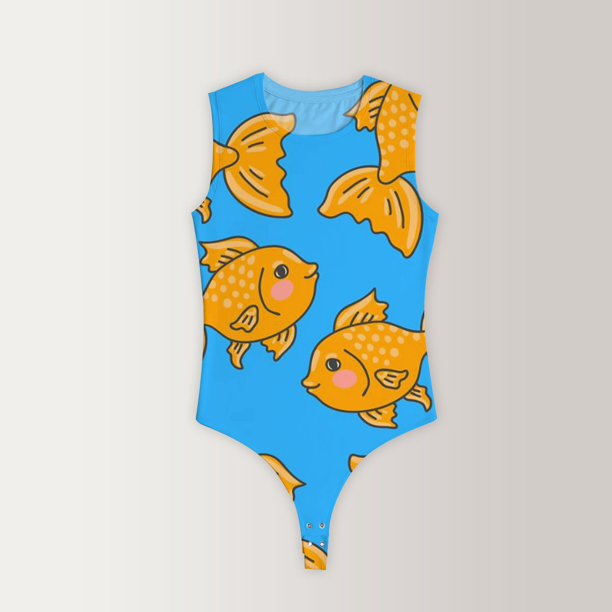Cartoon Goldfish Sleeveless Bodysuit