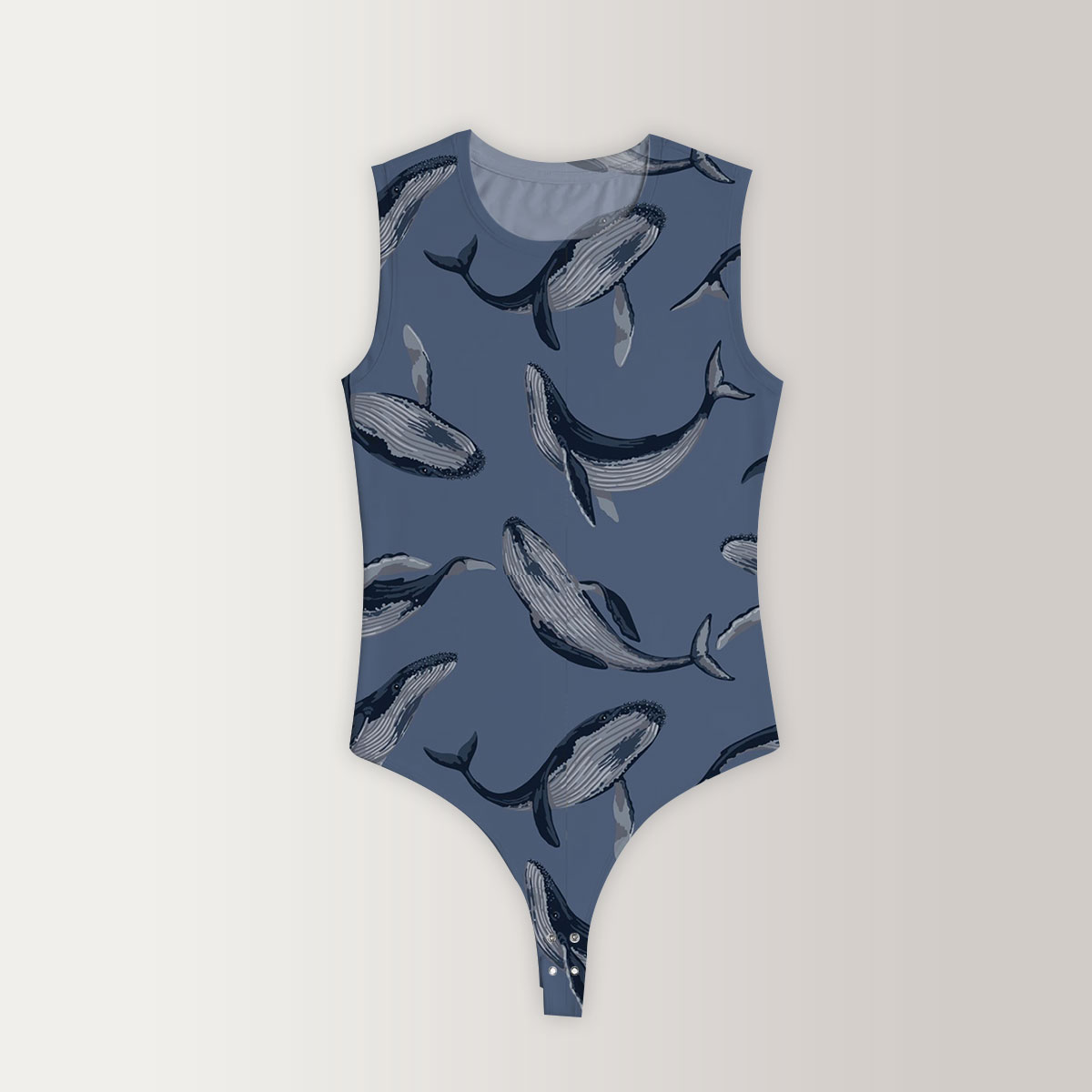 Deep Ocean Blue Whale Sleeveless Bodysuit