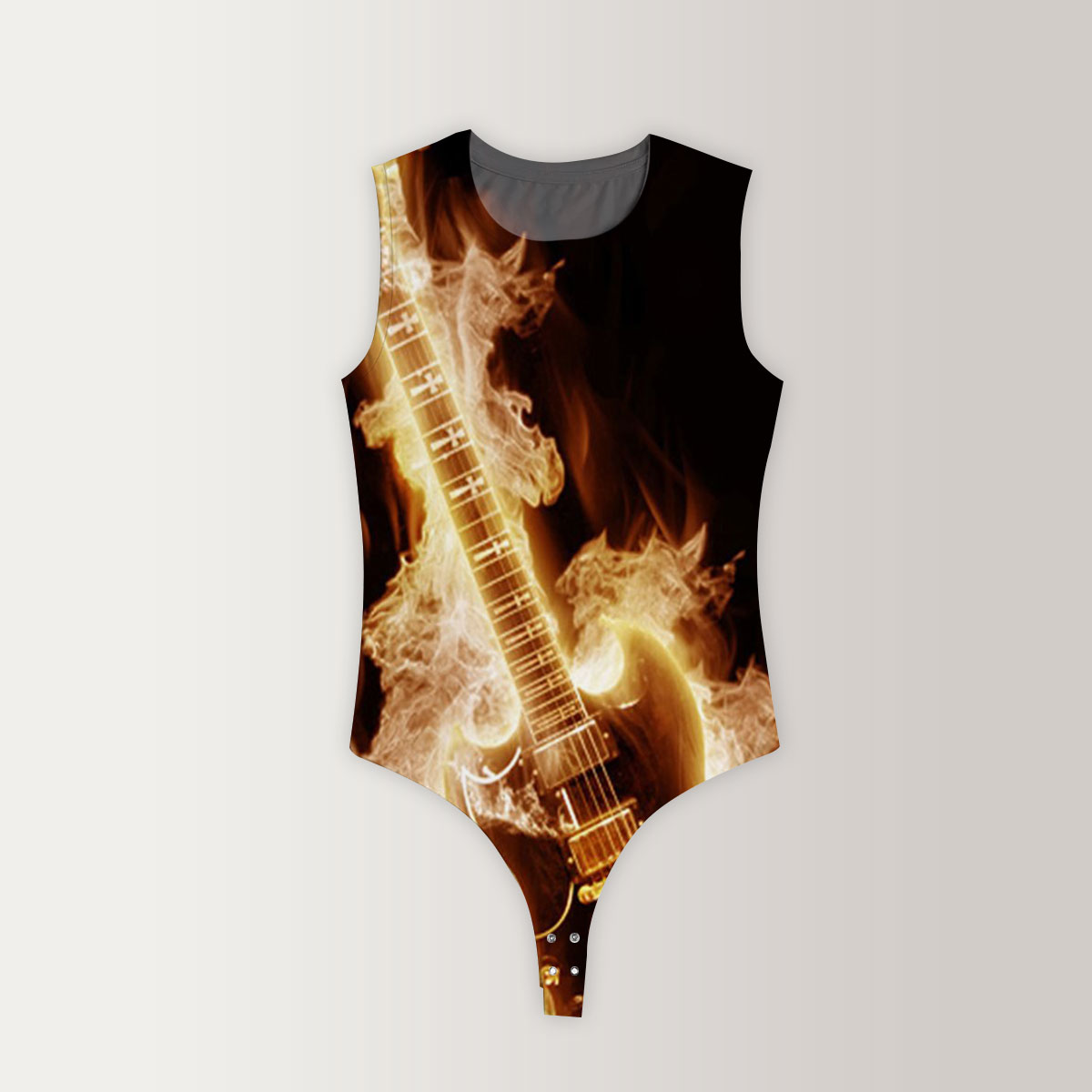 Fire Guitar Sleeveless Bodysuit