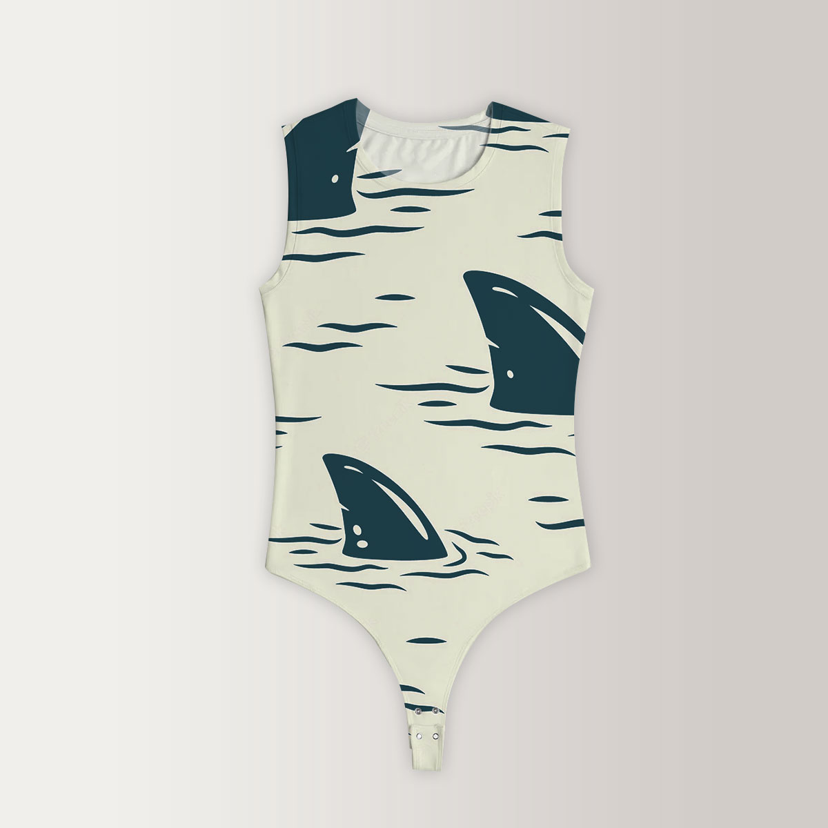 Great White Shark Fin Sleeveless Bodysuit