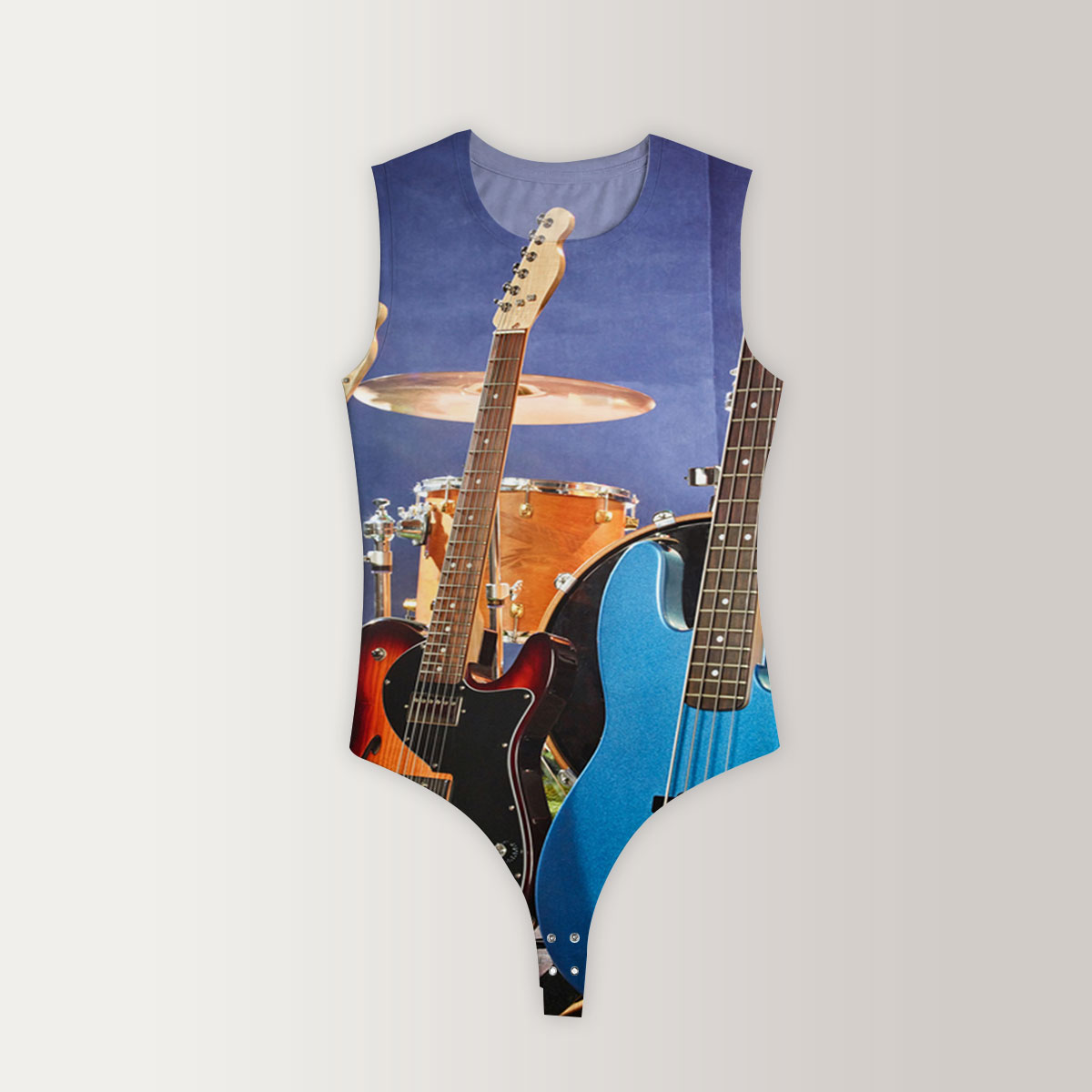 Hippie Electric Guitar Sleeveless Bodysuit