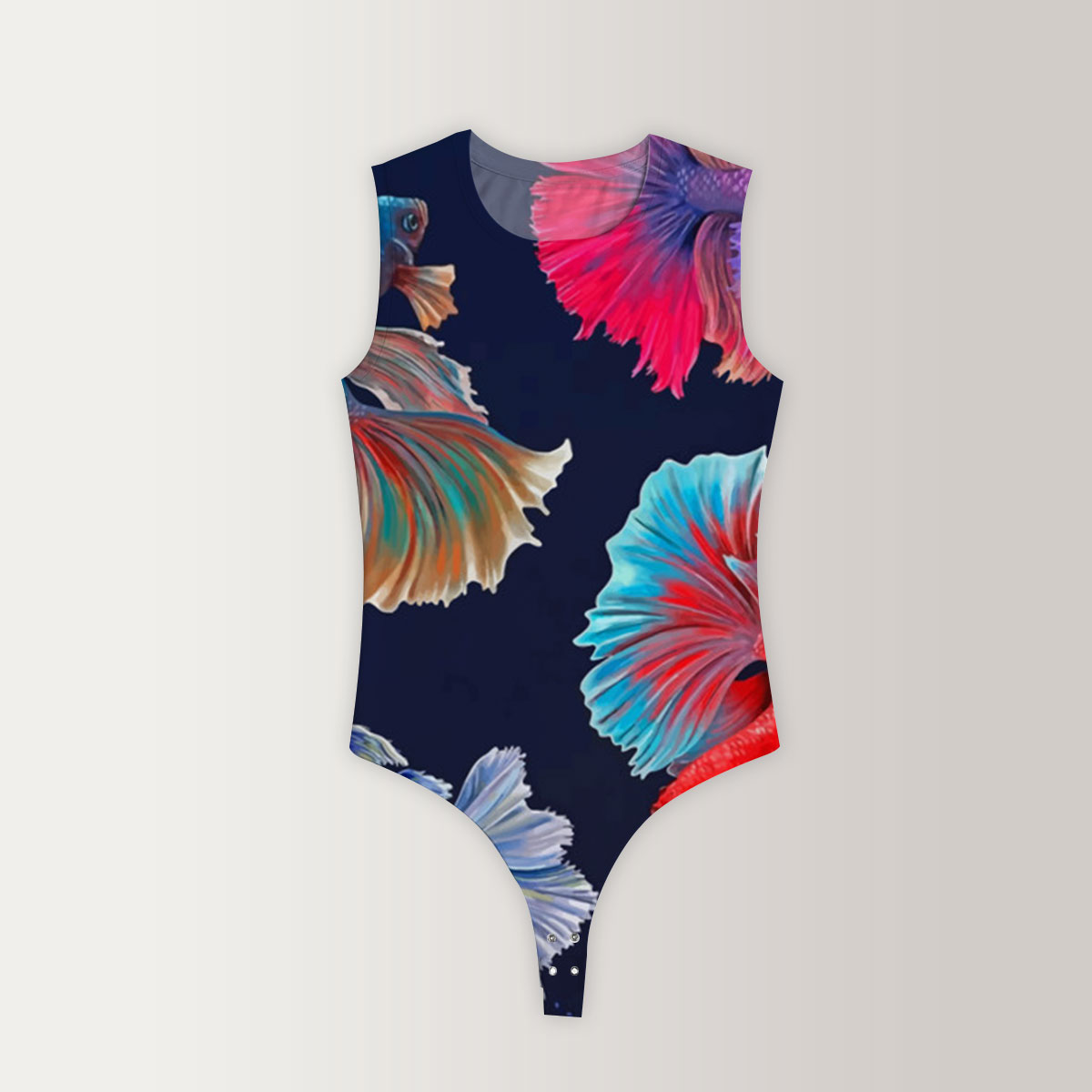 Iconic Four Betta Fish Sleeveless Bodysuit