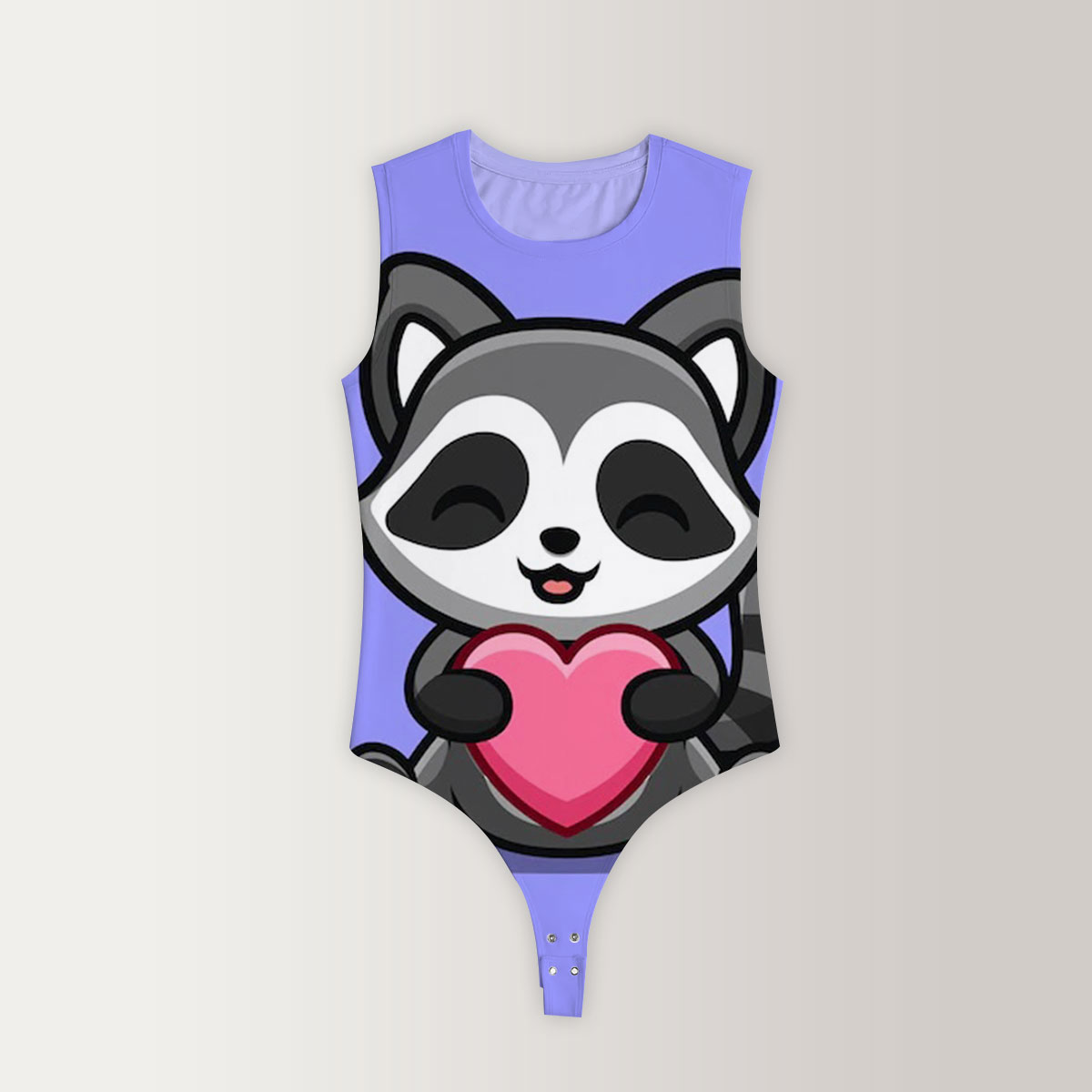 Lovely Raccoon Sleeveless Bodysuit