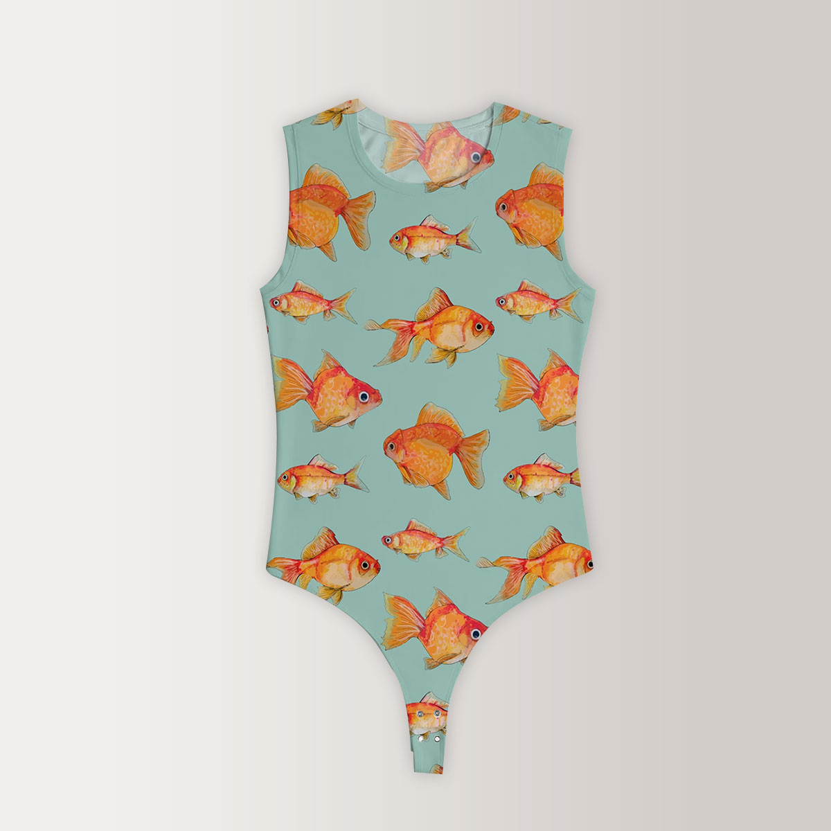 Many Goldfish Monogram Sleeveless Bodysuit
