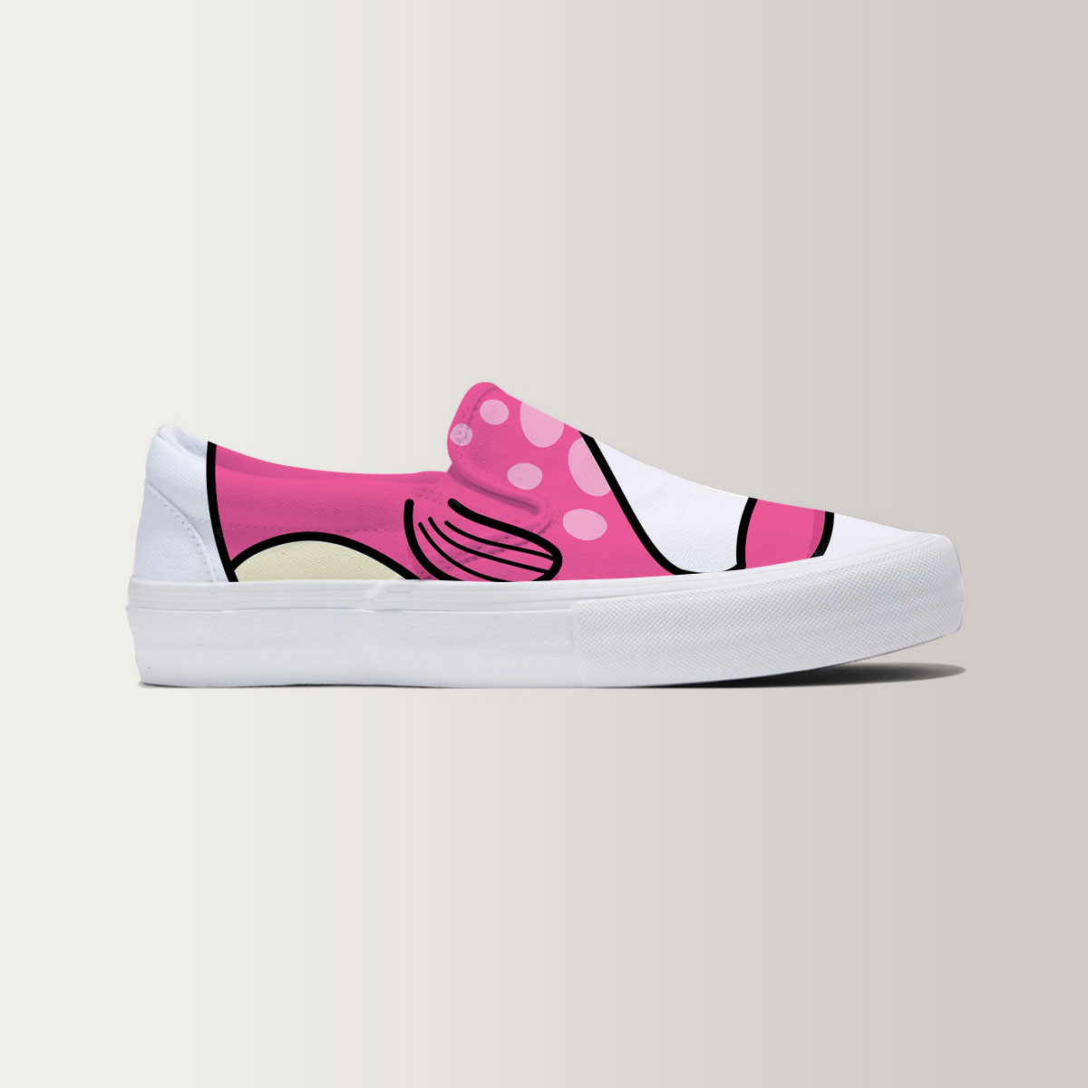 Cartoon Pink Narwhal Slip On Sneakers