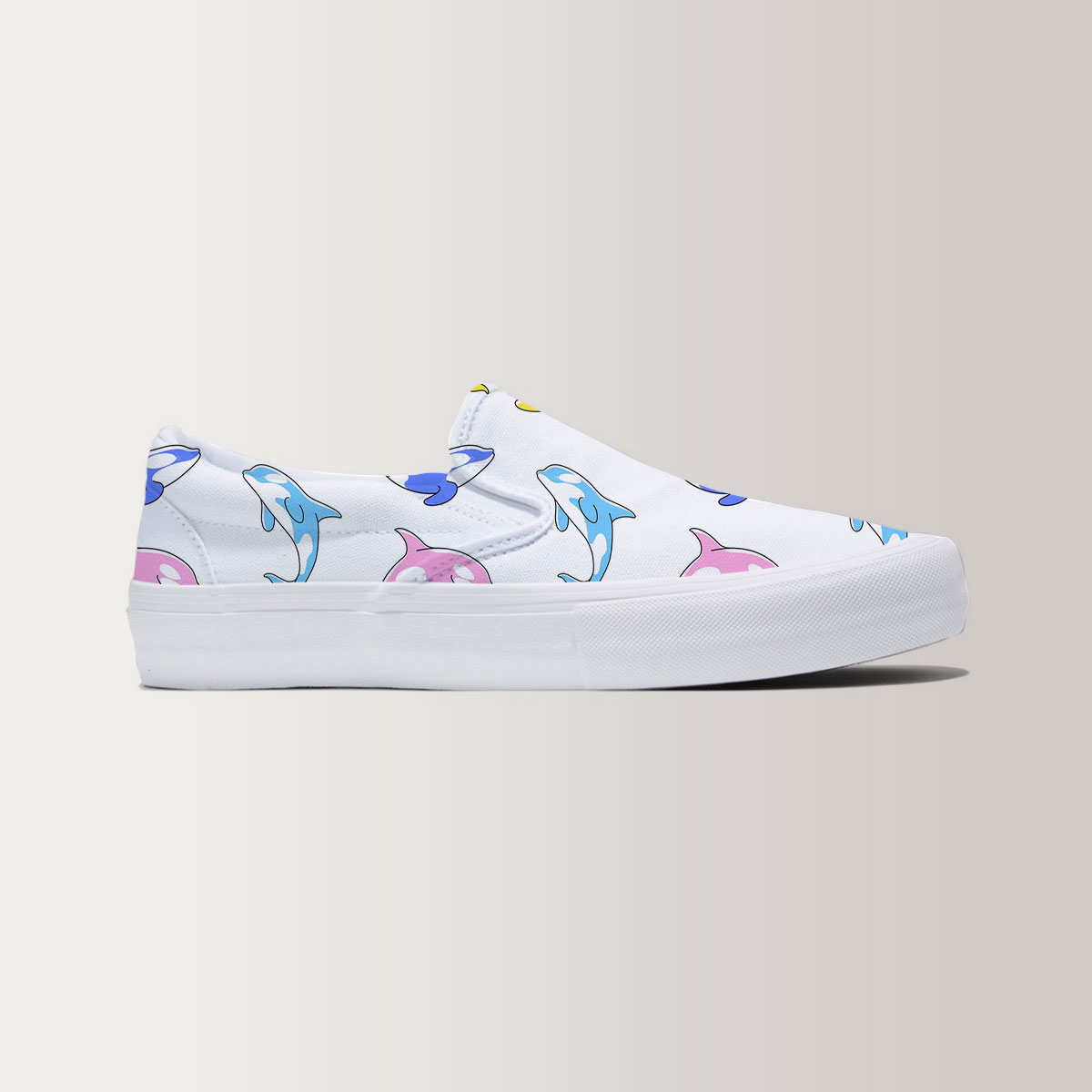 Colorful Orca Whale Slip On Sneakers