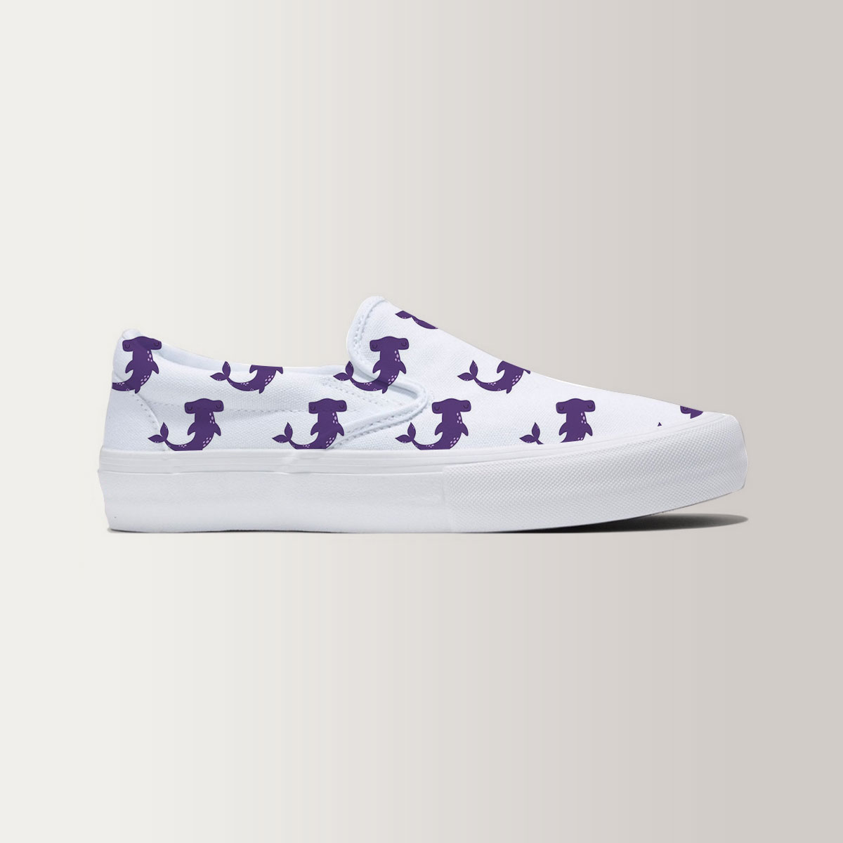 Cute Purple Hammerhead Slip On Sneakers