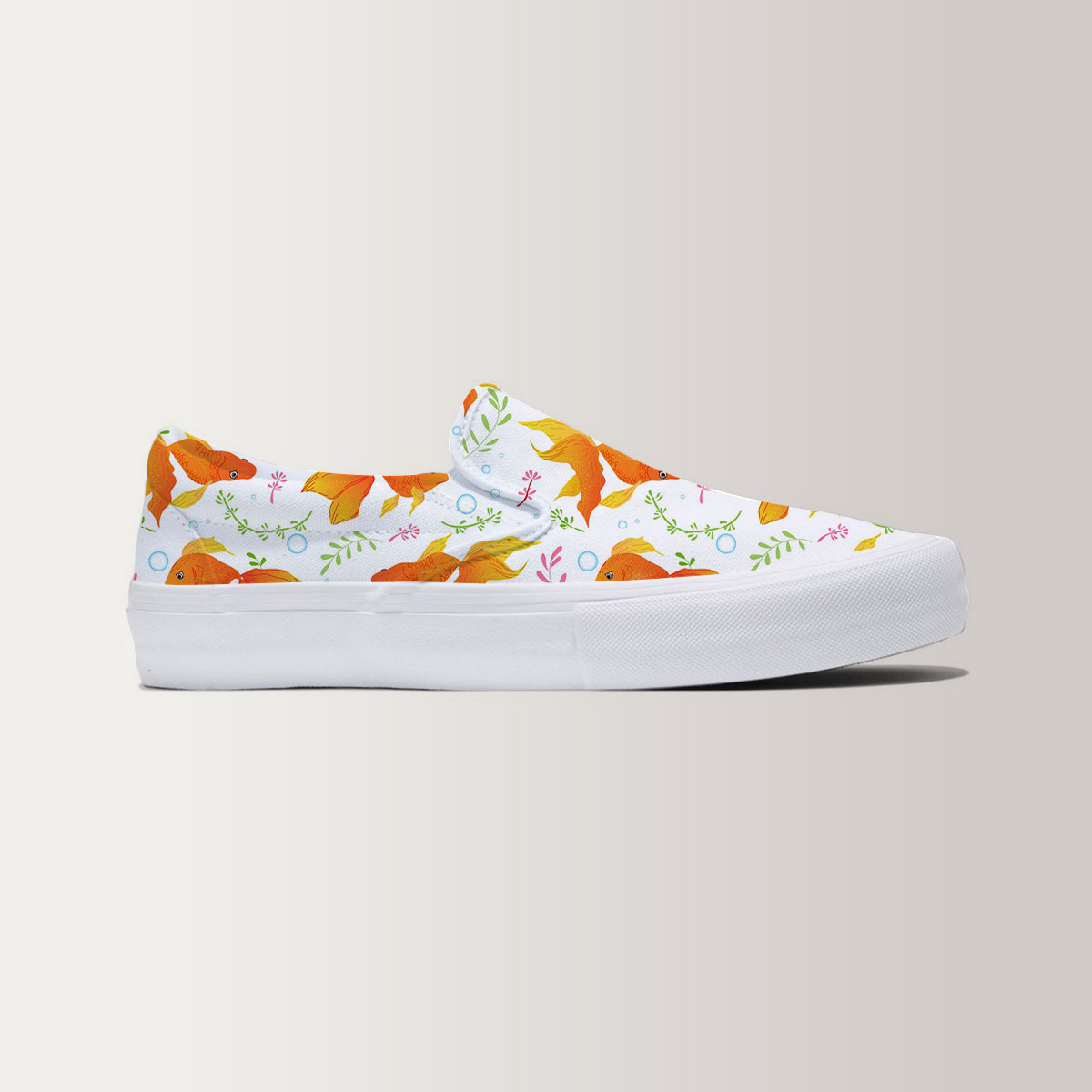 Floral Goldfish Slip On Sneakers