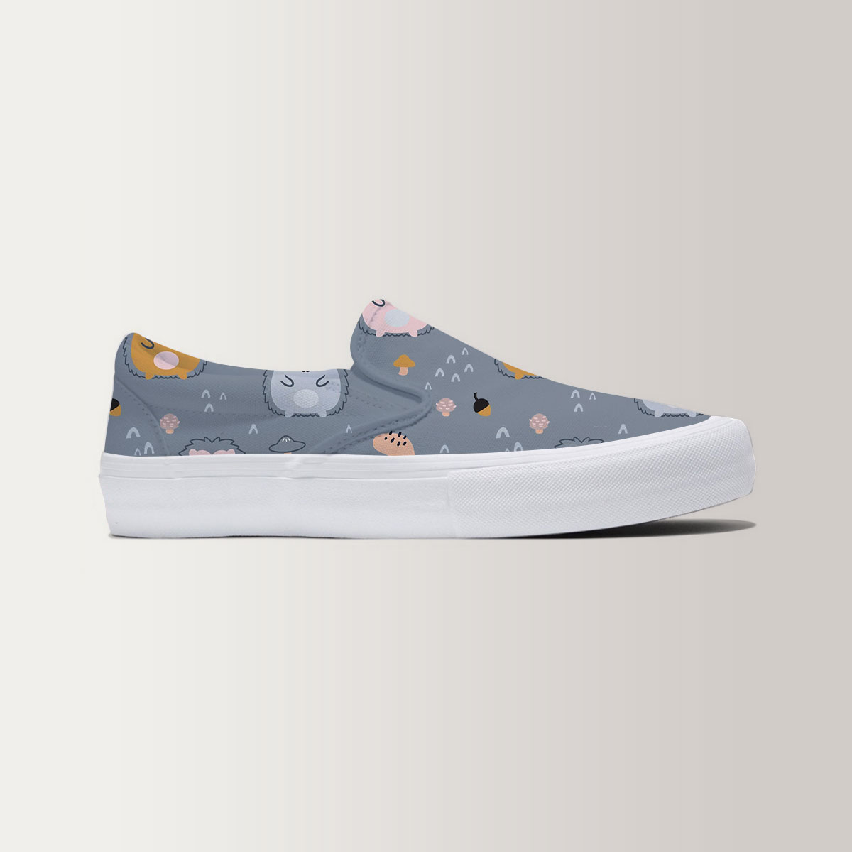 Grey Hedgehog Slip On Sneakers