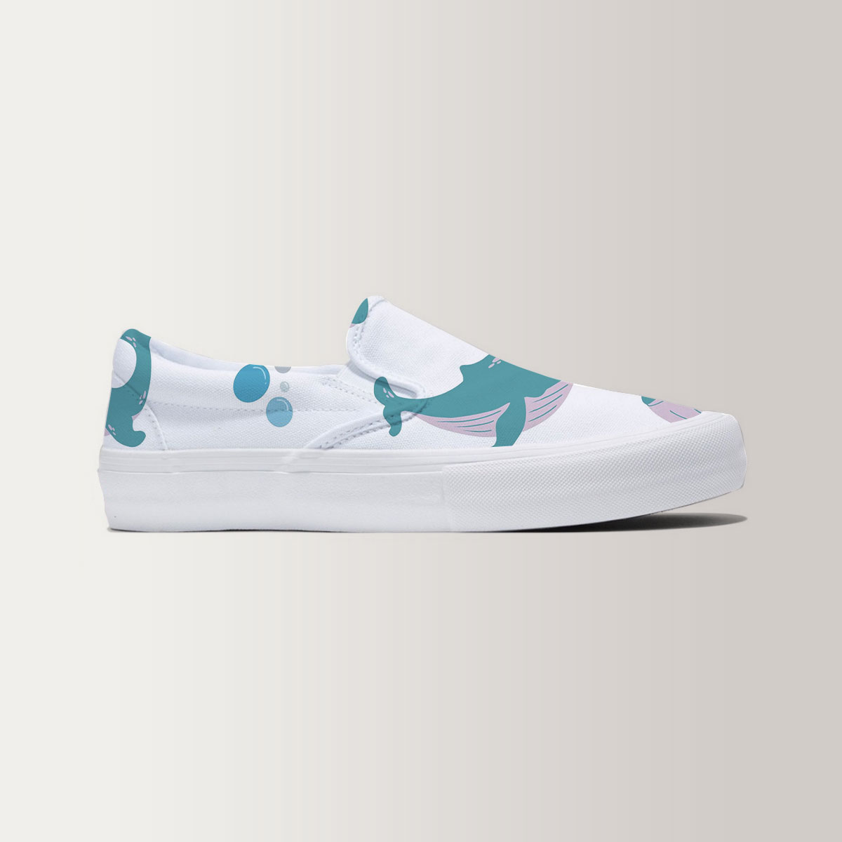 Lovely Blue Whale Slip On Sneakers