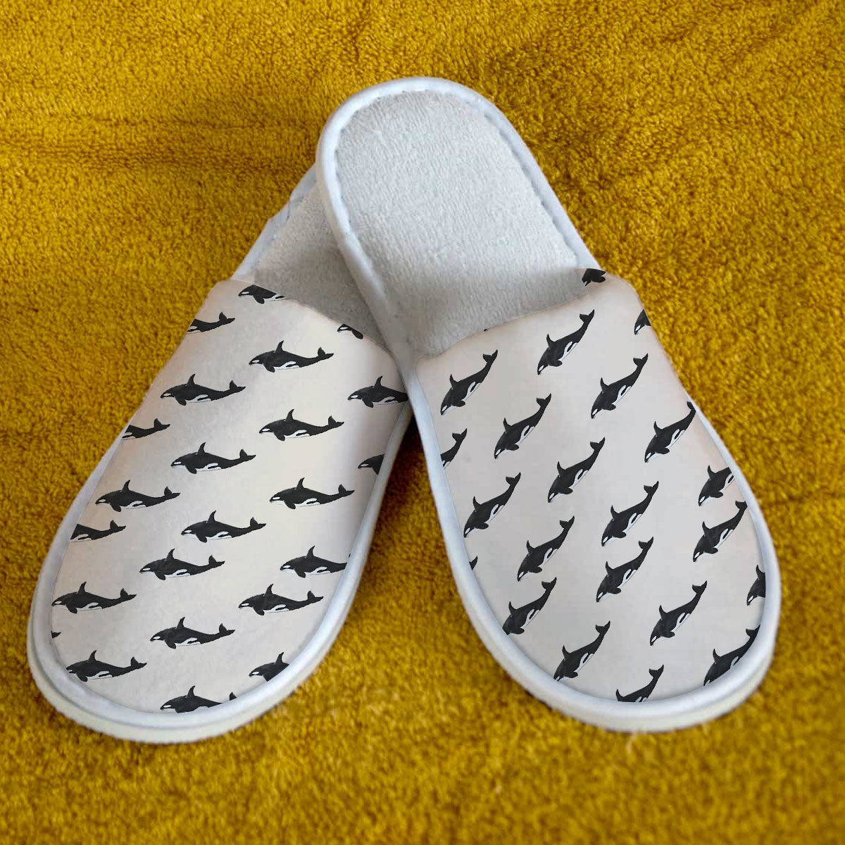 Diving Orca On Grey Slipper