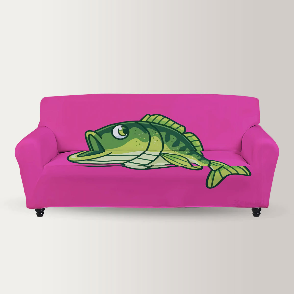 Cartoon Bass Fish Sofa Cover
