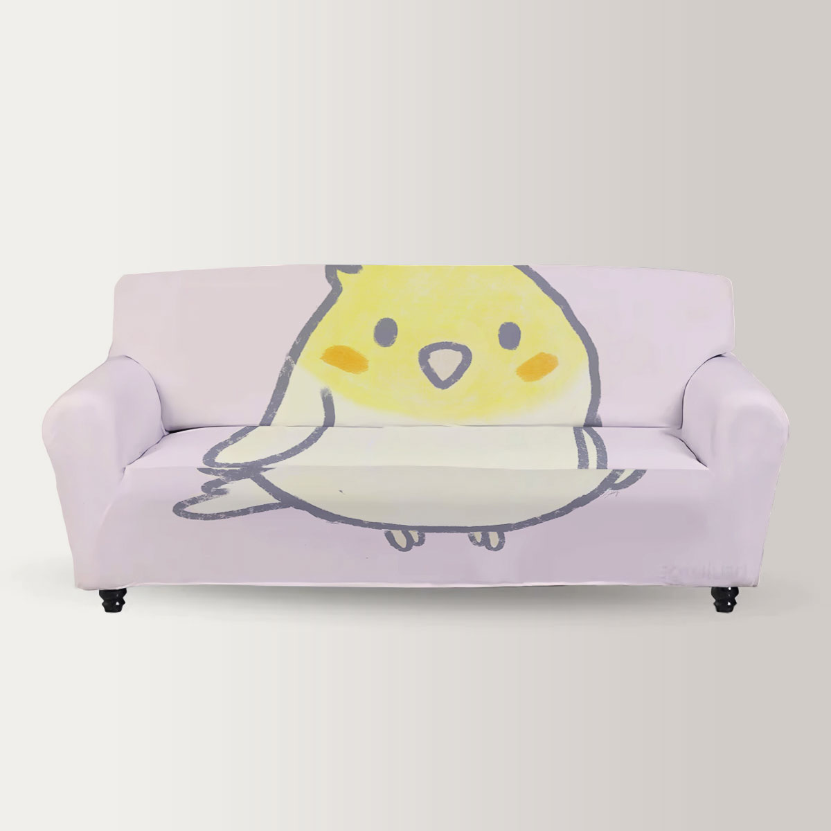 Cartoon Yellow Cockatiel Sofa Cover