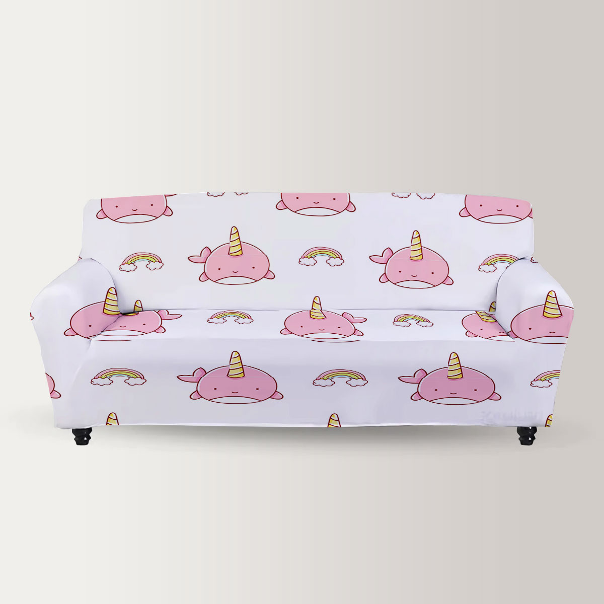 Cloud Pink Narwhal Sofa Cover