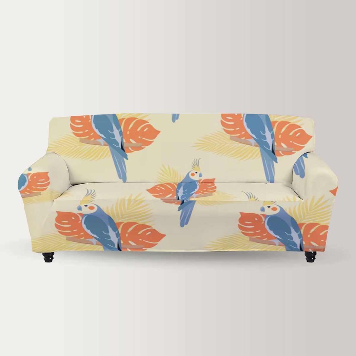 Cockatiel On Yellow Sofa Cover