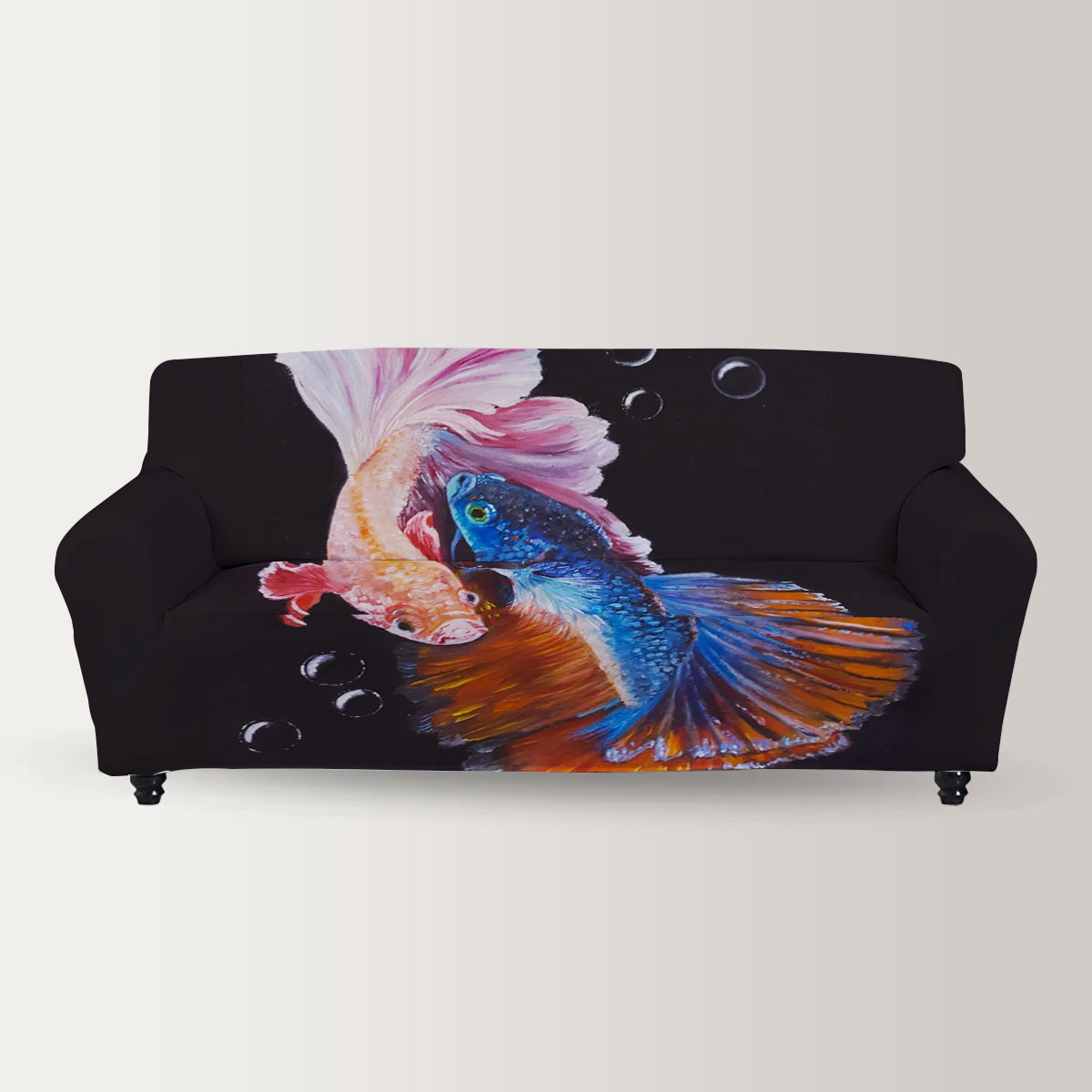 Colorful Couple Betta Fish Sofa Cover