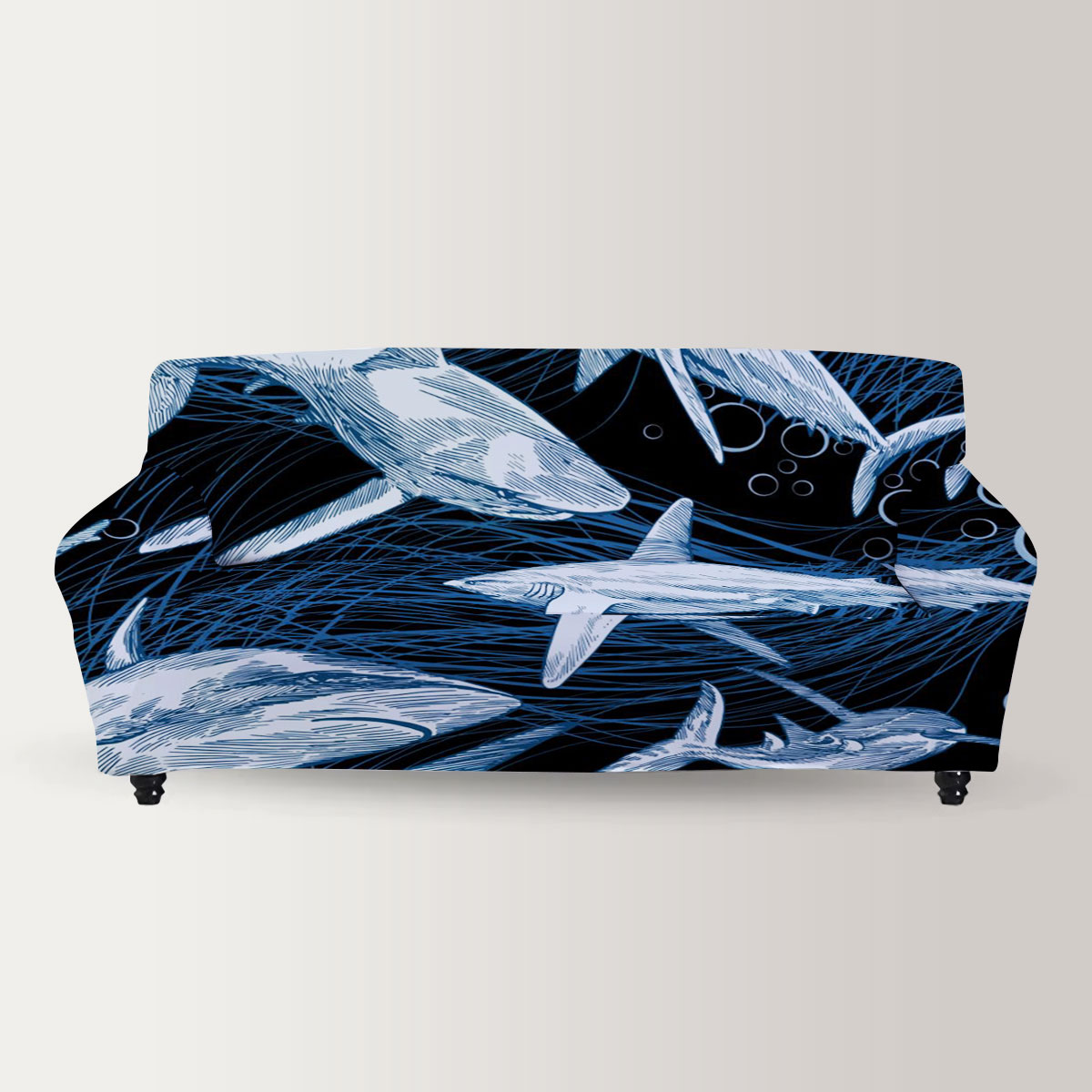 Dark Sea Great White Shark Sofa Cover