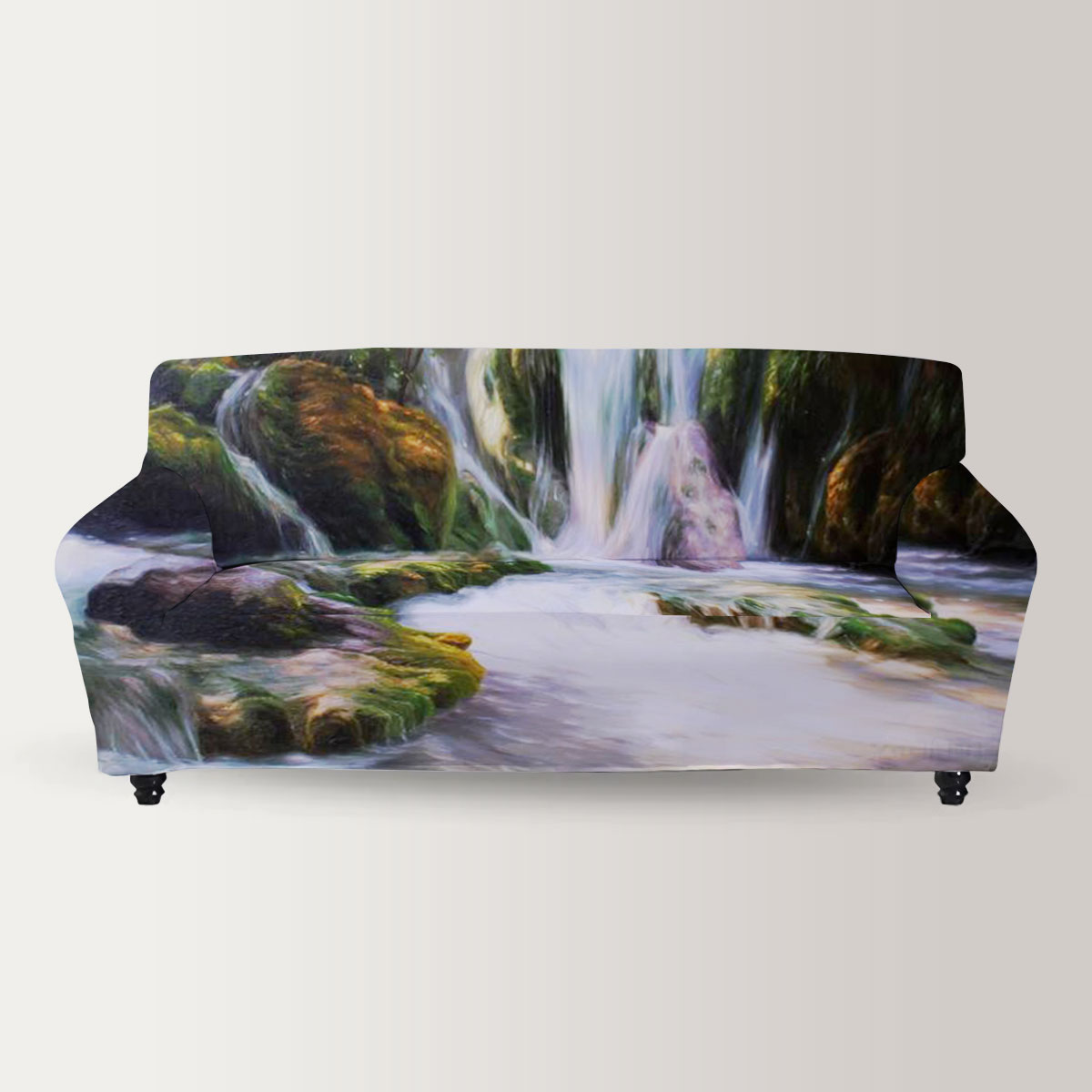 Deep Forest Waterfall Sofa Cover